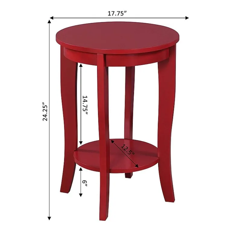 American Heritage Round End Table with Shelf