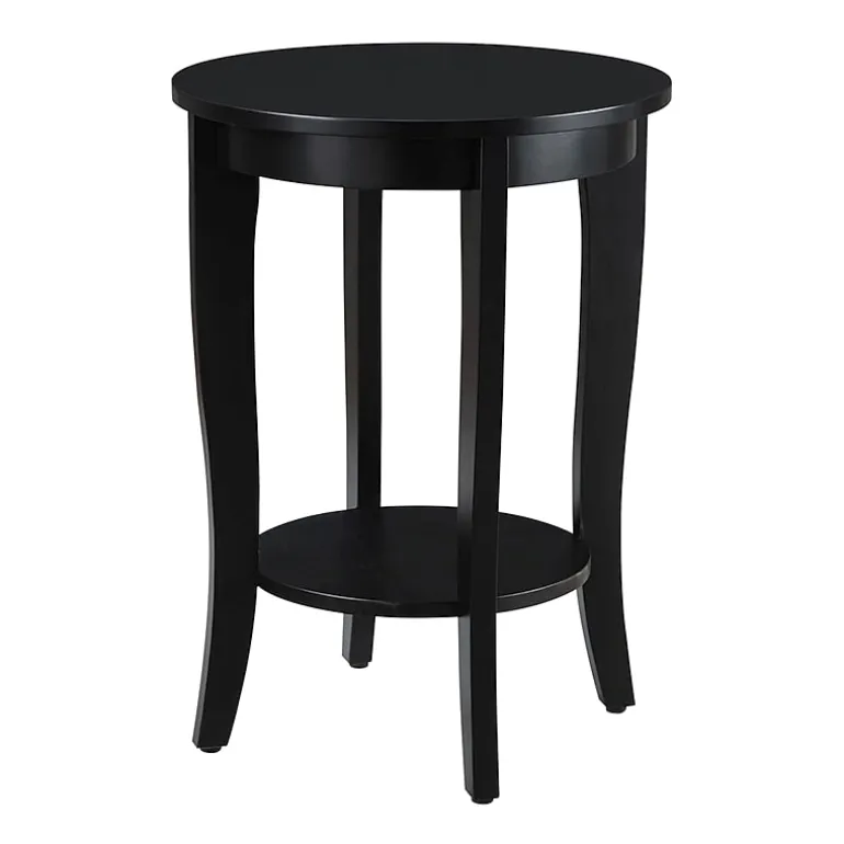 American Heritage Round End Table with Shelf