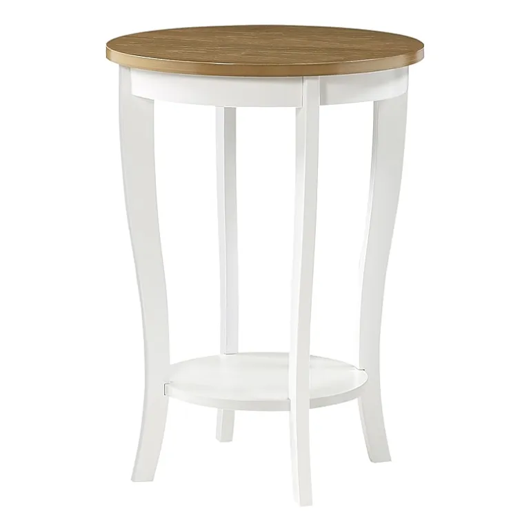 American Heritage Round End Table with Shelf