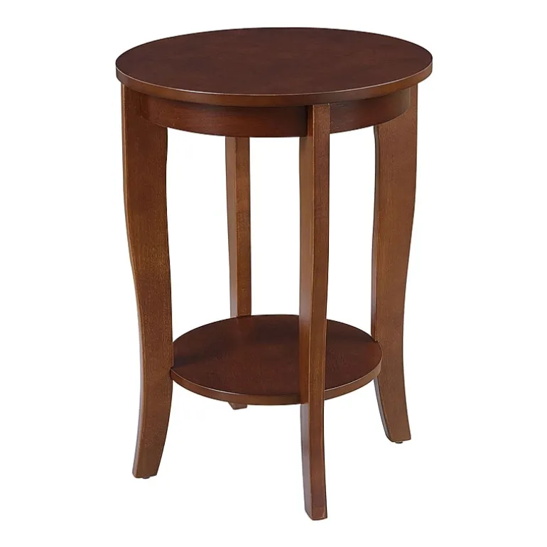 American Heritage Round End Table with Shelf