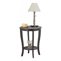 American Heritage Round End Table with Shelf