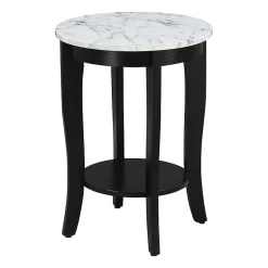 American Heritage Round End Table with Shelf