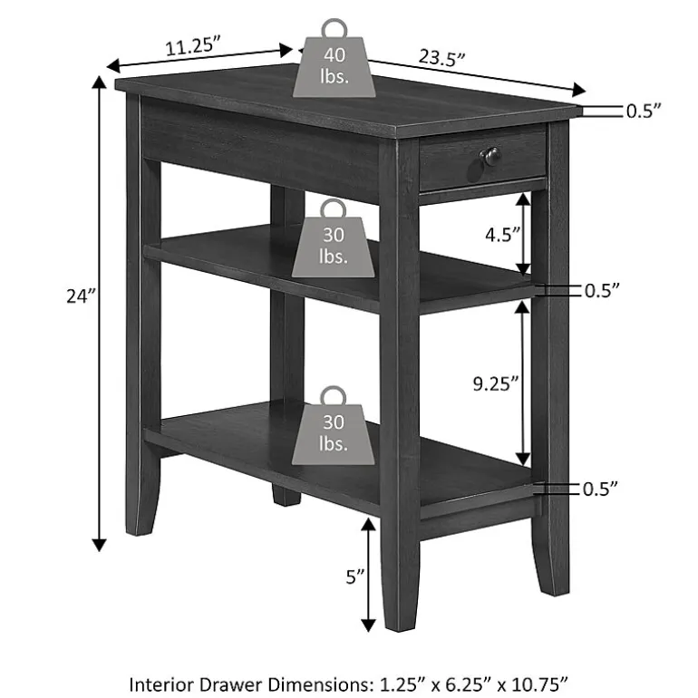 American Heritage 3-Tier End Table with Drawer