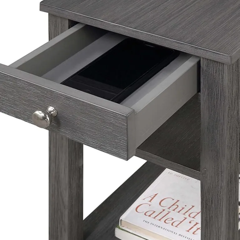American Heritage 3-Tier End Table with Drawer
