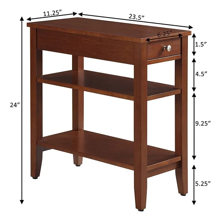 American Heritage 3-Tier End Table with Drawer