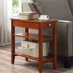 American Heritage 3-Tier End Table with Drawer