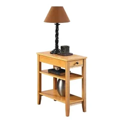 American Heritage 3-Tier End Table with Drawer