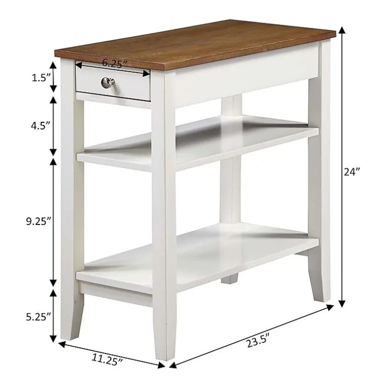 American Heritage 3-Tier End Table with Drawer