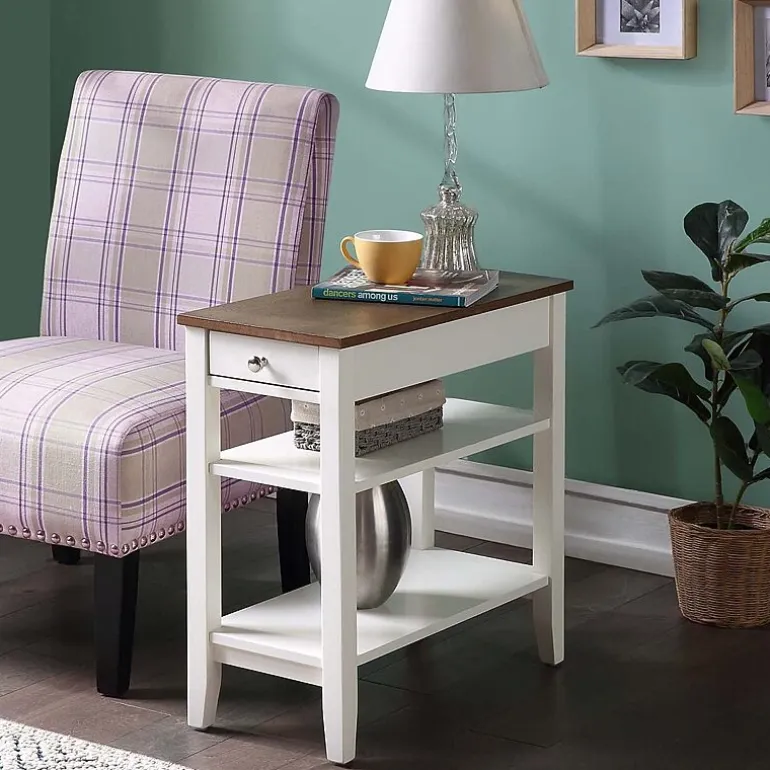 American Heritage 3-Tier End Table with Drawer