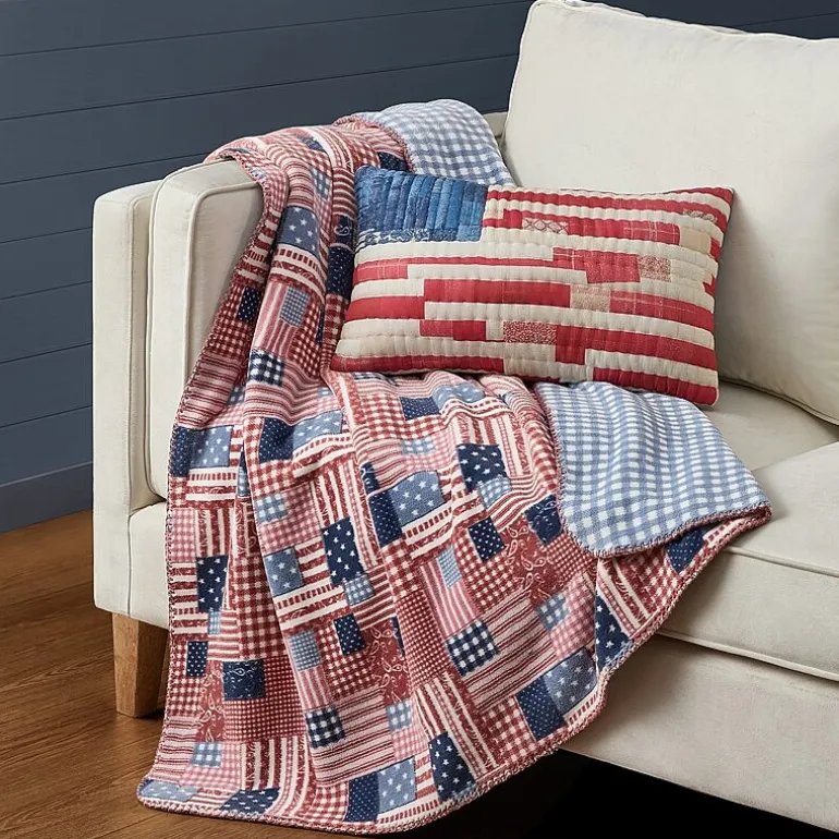 AMERICAN SPIRIT® Patchwork Flag Oblong Throw Pillow