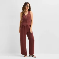 a.n.a Crepe Womens V Neck Sleeveless Vest
