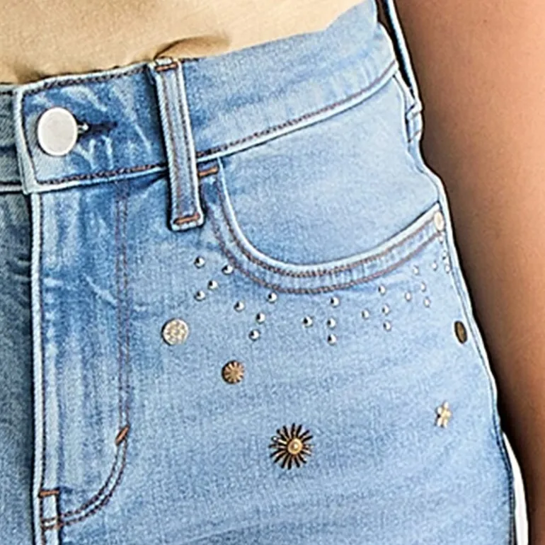 a.n.a Embellished Womens High Rise 5" Denim Short