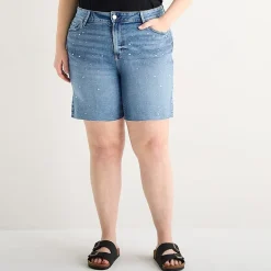 a.n.a Embellished Womens Plus High Rise 5
