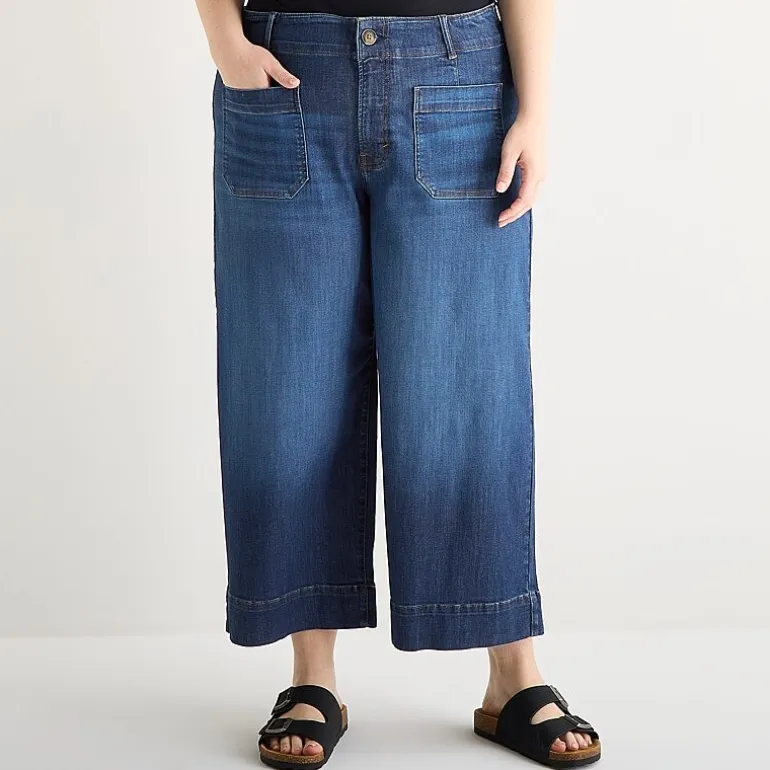 a.n.a Patch Pocket Womens - Plus Highest Rise Cropped Jean