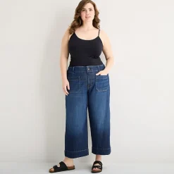a.n.a Patch Pocket Womens - Plus Highest Rise Cropped Jean