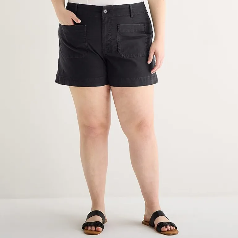 a.n.a Patch Pocket Womens Plus 4" Highest Rise Chino Short