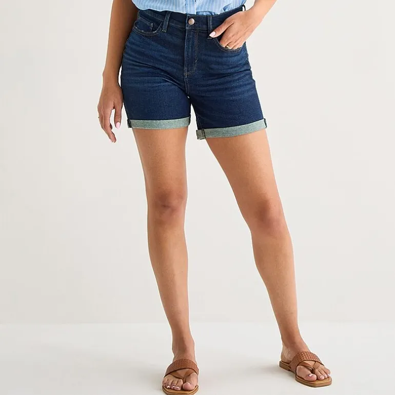 a.n.a Roll Cuff Womens 5" High Rise Denim Short
