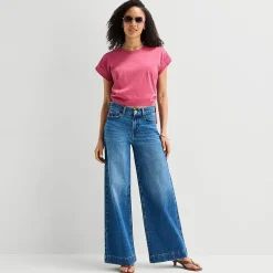 a.n.a Side Cinch Womens Crew Neck Short Sleeve T-Shirt