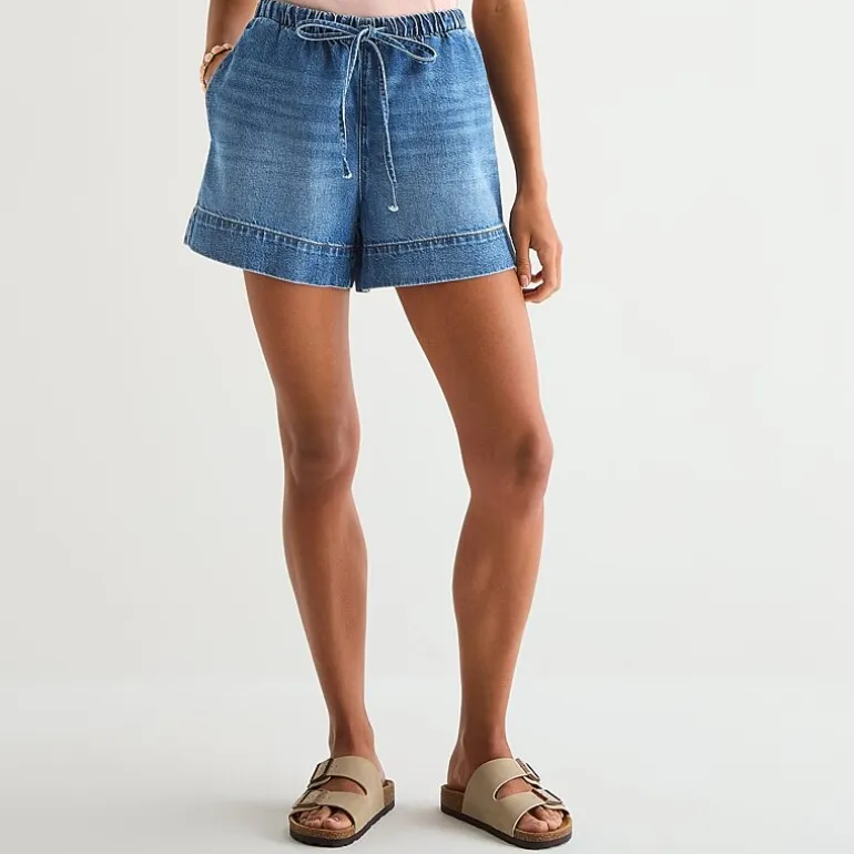 a.n.a Soft Drape Womens 4" Mid Rise Denim Short