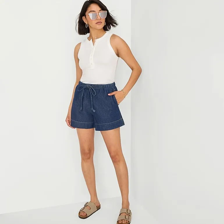 a.n.a Soft Drape Womens 4" Mid Rise Denim Short