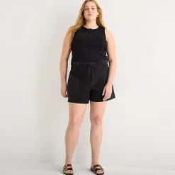a.n.a Utility Womens Plus 5" Highest Rise Denim Short