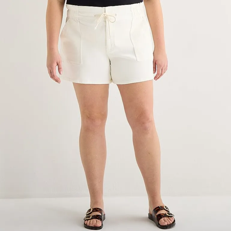 a.n.a Utility Womens Plus 5" Highest Rise Denim Short