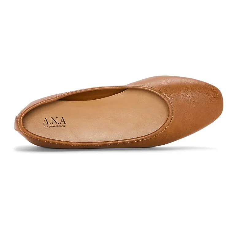 a.n.a Womens Almond Closed Toe Ballet Flats