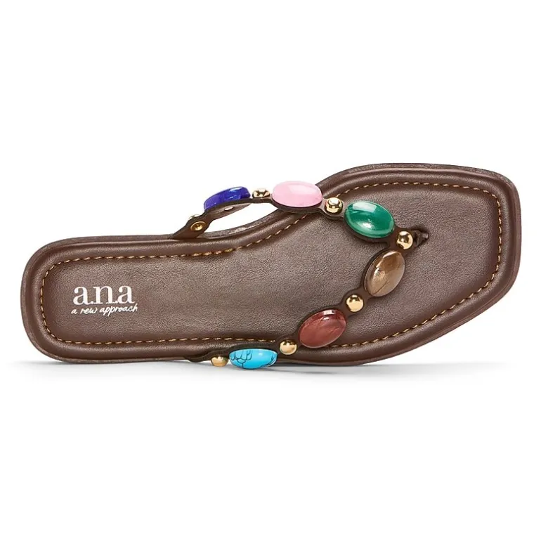 a.n.a Womens Beaded Flip-Flops