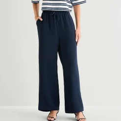 a.n.a Womens Crepe Wide Leg Mid Rise Pull-On Pant