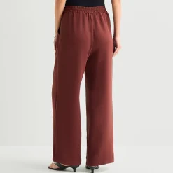 a.n.a Womens Crepe Wide Leg Mid Rise Pull-On Pant