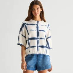 a.n.a Womens Crew Neck Short Sleeve Pullover Sweater