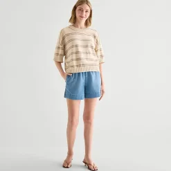 a.n.a Womens Crew Neck Short Sleeve Pullover Sweater