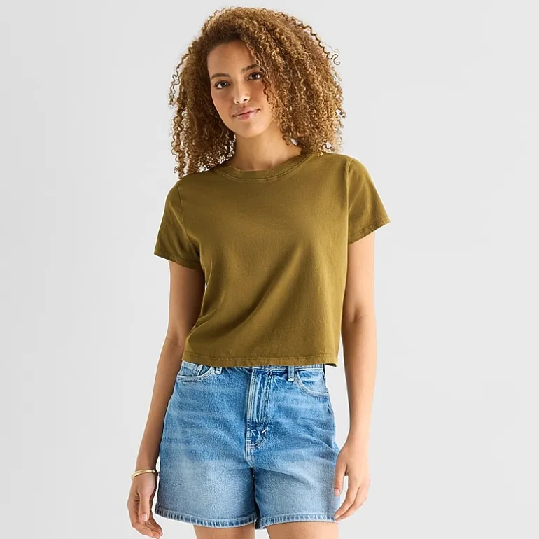 a.n.a Womens Crew Neck Short Sleeve T-Shirt