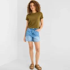a.n.a Womens Crew Neck Short Sleeve T-Shirt