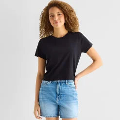 a.n.a Womens Crew Neck Short Sleeve T-Shirt