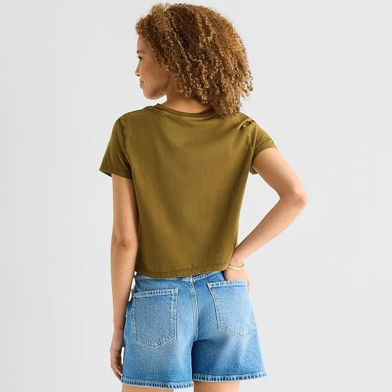 a.n.a Womens Crew Neck Short Sleeve T-Shirt