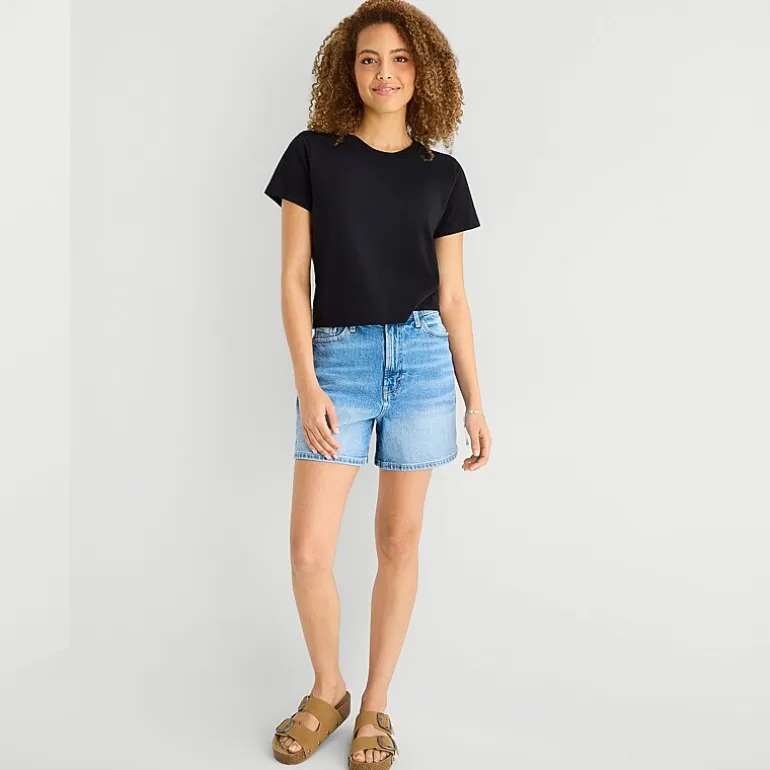 a.n.a Womens Crew Neck Short Sleeve T-Shirt