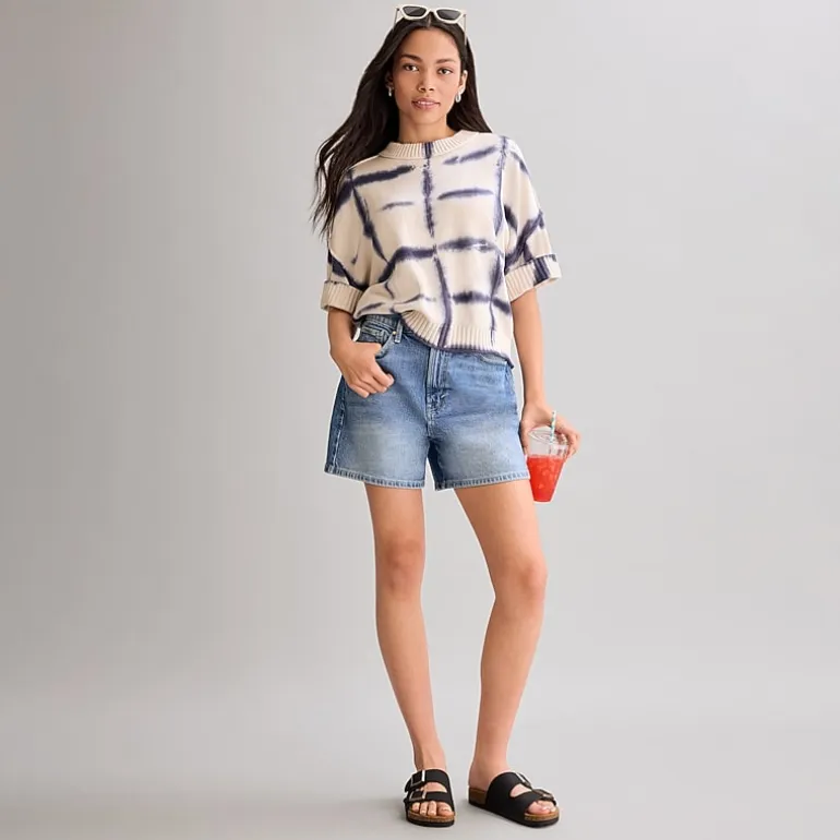 a.n.a Womens Crew Neck Short Sleeve Pullover Sweater