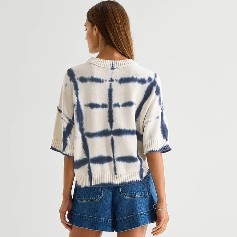 a.n.a Womens Crew Neck Short Sleeve Pullover Sweater