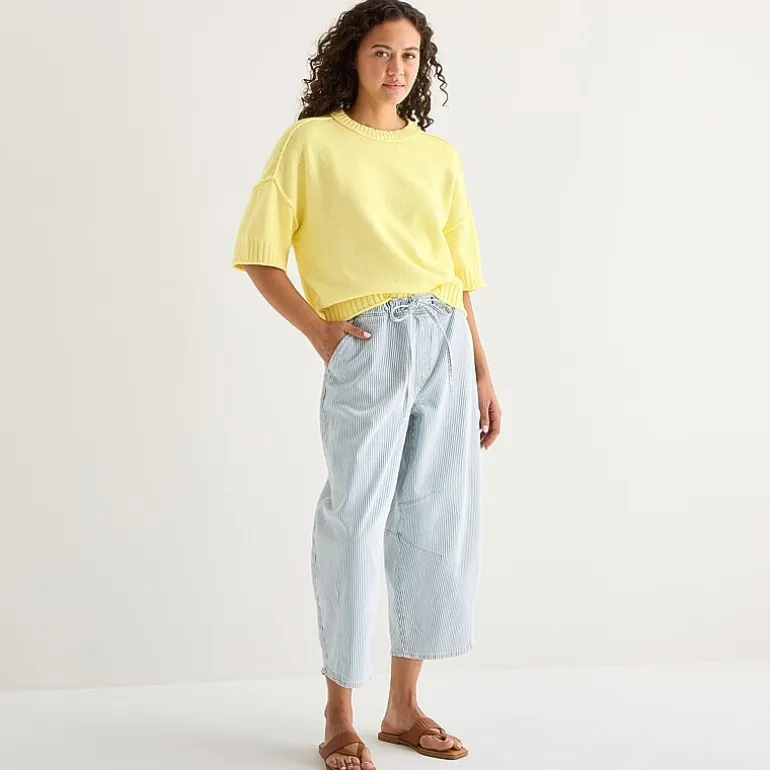 a.n.a Womens Crew Neck Short Sleeve Pullover Sweater