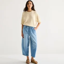 a.n.a Womens Crew Neck Short Sleeve Pullover Sweater