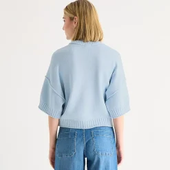 a.n.a Womens Crew Neck Short Sleeve Pullover Sweater