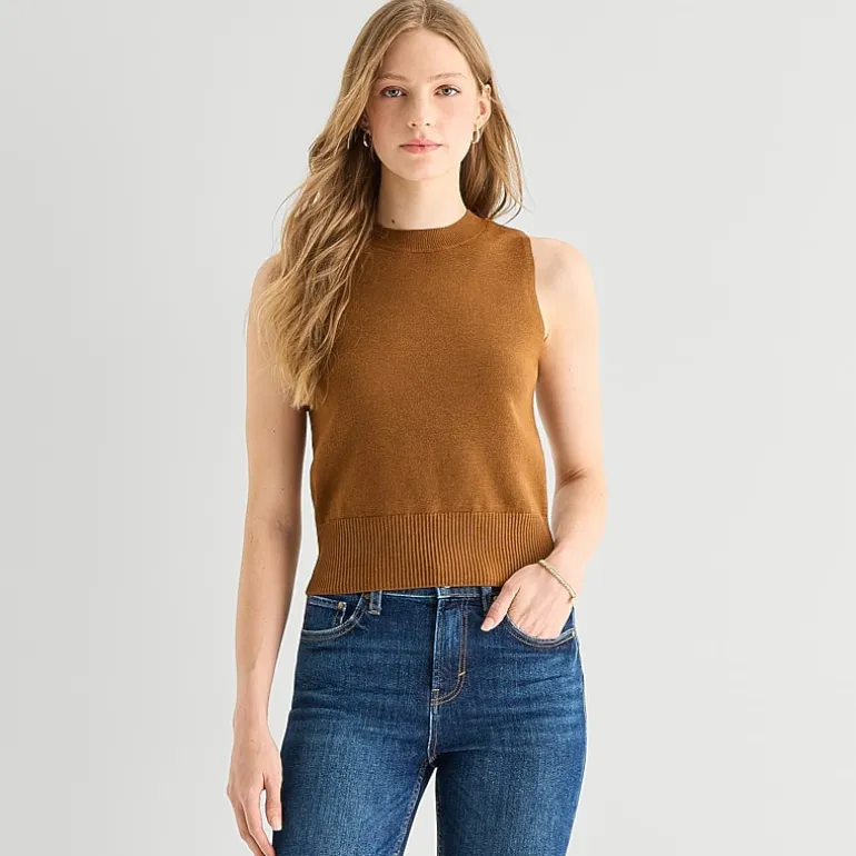 a.n.a Womens Crew Neck Sleeveless Pullover Sweater