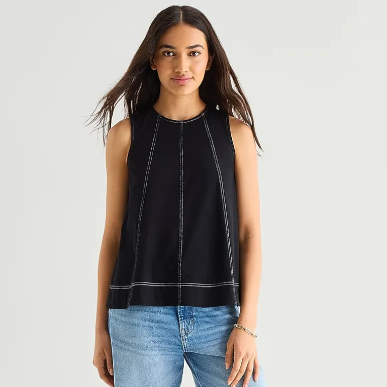 a.n.a Womens Crew Neck Sleeveless Tank Top