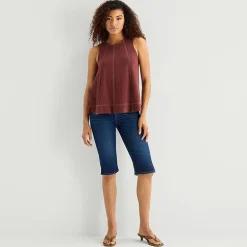 a.n.a Womens Crew Neck Sleeveless Tank Top