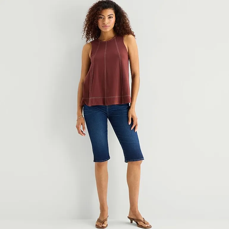 a.n.a Womens Crew Neck Sleeveless Tank Top