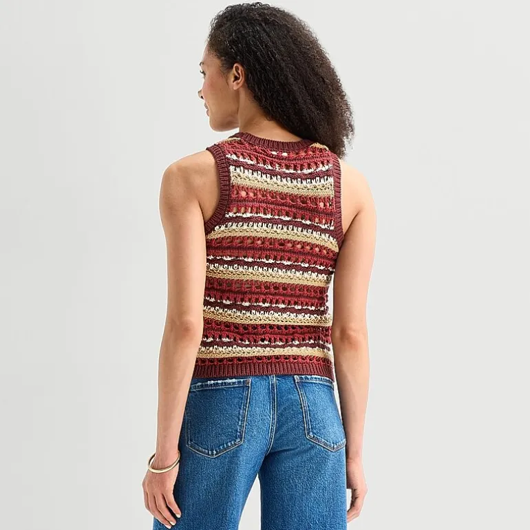 a.n.a Womens Crew Neck Sleeveless Pullover Sweater