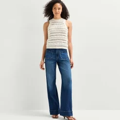 a.n.a Womens Crew Neck Sleeveless Pullover Sweater