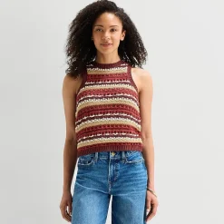a.n.a Womens Crew Neck Sleeveless Pullover Sweater