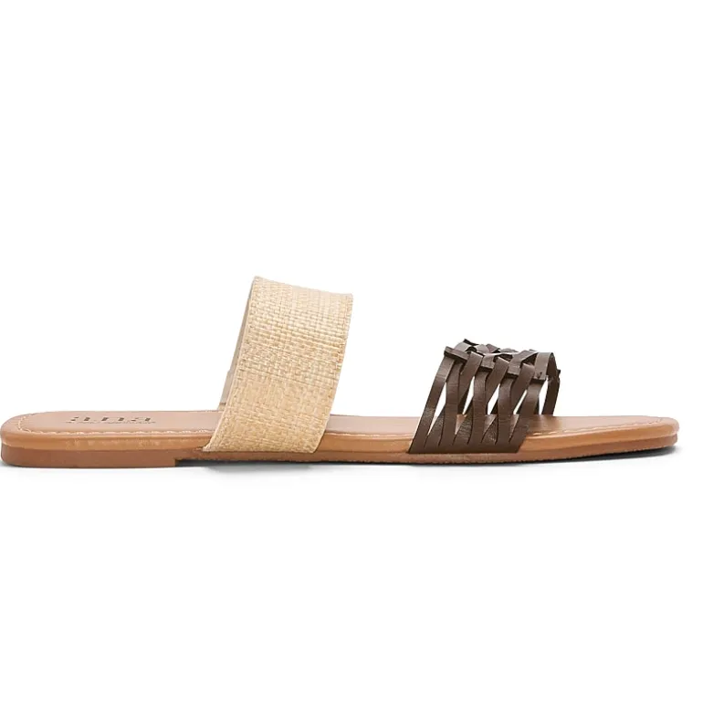 a.n.a Womens Dual Band Slide Sandals